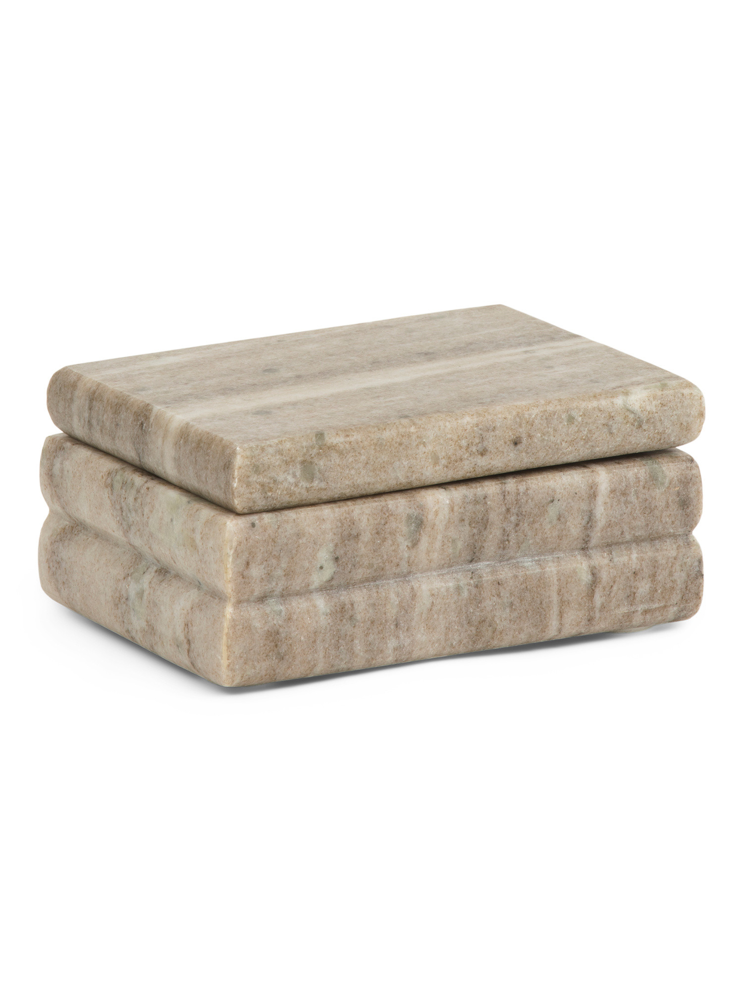 7x5 Solid Marble Ribbed Layered Box With Lid | TJ Maxx