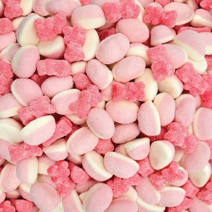 Pink Candy Mix | 2 Pound Bag | Sour Tutti-Frutti Gummi Bears & Strawberry Puffy Gummies | Valenti... | Amazon (US)