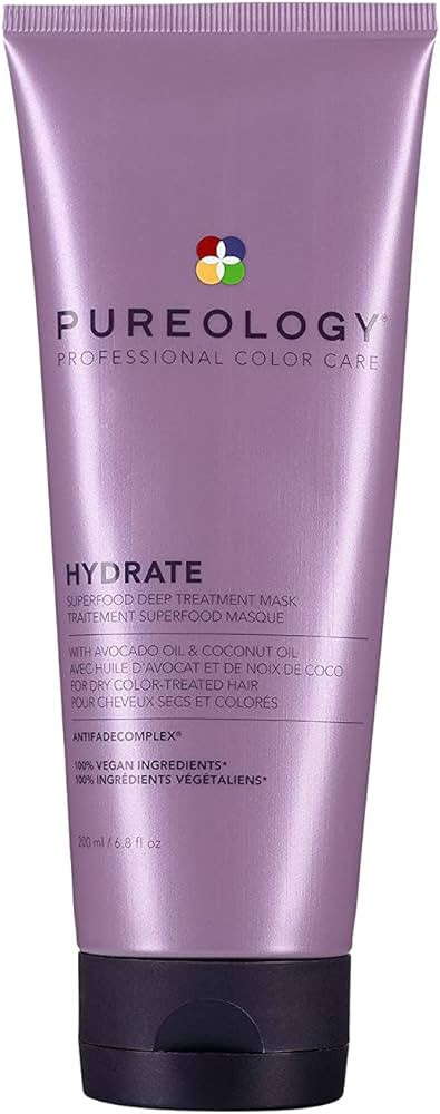 Pureology Hydrate Superfood Treatment Hair Mask | For Dry, Color Treated Hair | Silicone-Free | V... | Amazon (US)