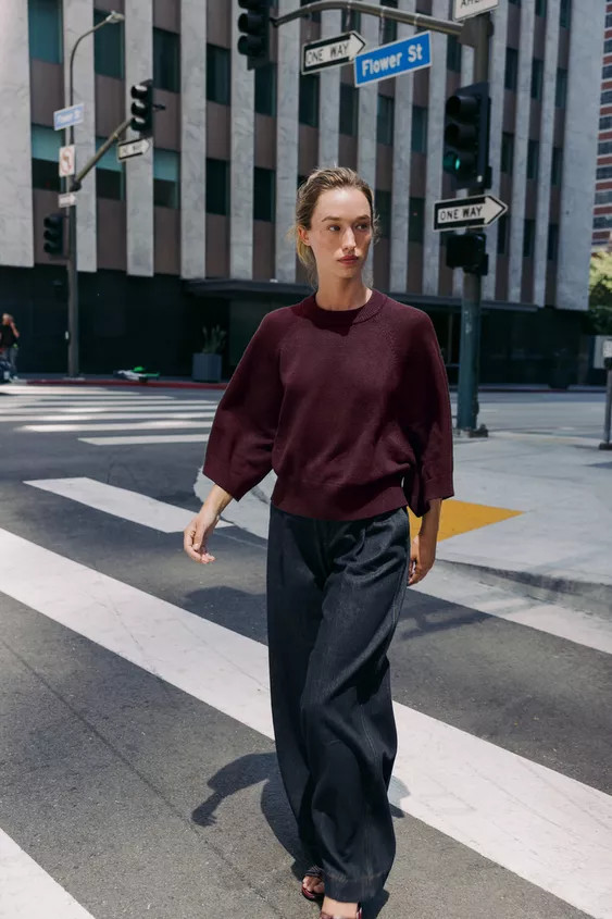 WIDE SLEEVE KNIT SWEATER | Zara US