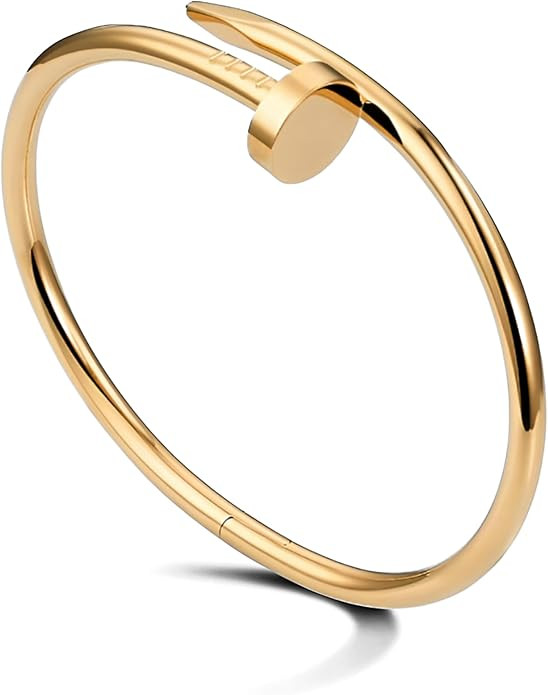 Classic 18K Gold Nail Bracelet, Open Cuff Bracelet for Women, Exclusive Fashion Gift for Stylish ... | Amazon (US)