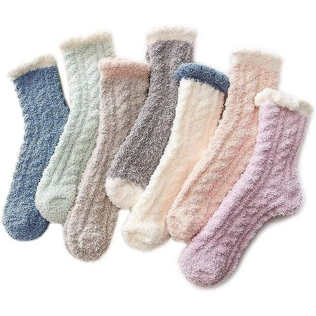 Womens Fuzzy Socks Slipper Winter Fluffy Cozy Cabin Warm Soft Fleece Comfy Home Christmas Gift St... | Walmart (US)