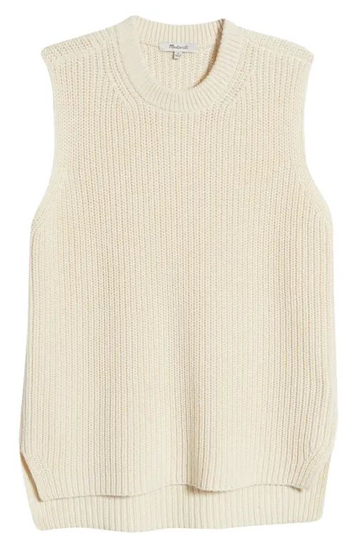 Madewell Ribbed Long Sweater Vest in Antique Cream at Nordstrom, Size Small | Nordstrom