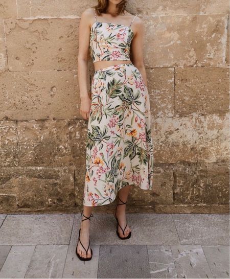 Floral linen crop top and midi skirt matching set - summer outfit 

#LTKSeasonal #LTKstyletip #LTKfindsunder50