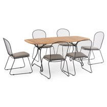 Belham Living Ashlin 7 Piece Wood and Wire Outdoor Patio Dining Set | Walmart (US)