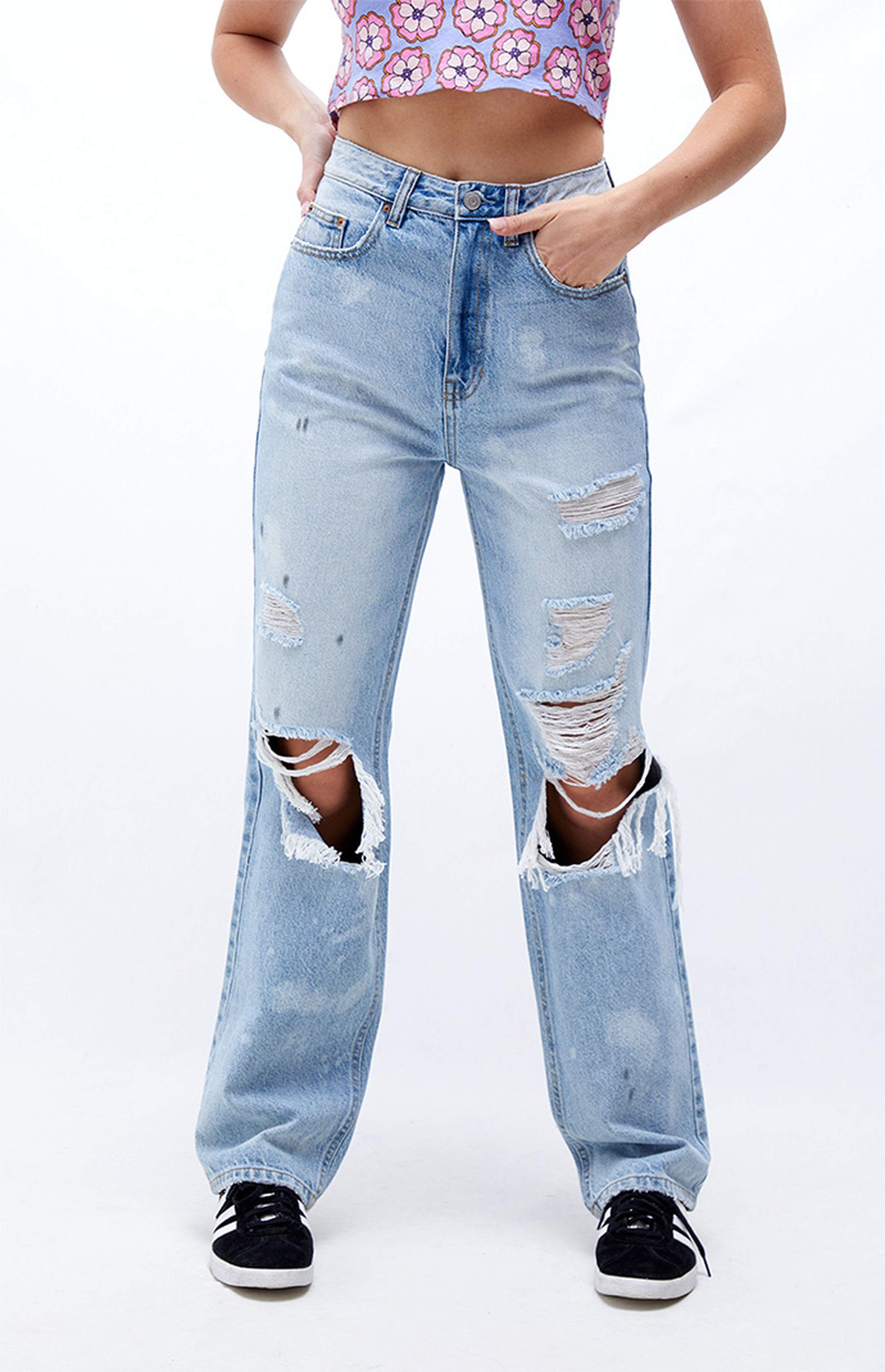 PacSun Eco Light Blue Distressed '90s Boyfriend Jeans | PacSun | PacSun