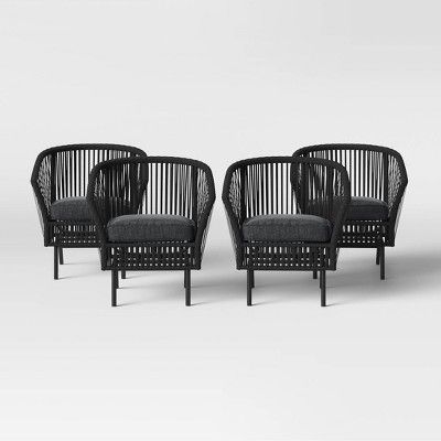 Standish 4pk Patio Chat Chair - Black - Project 62™ | Target