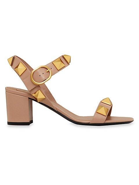 Roman Stud Leather Block-Heel Sandals | Saks Fifth Avenue