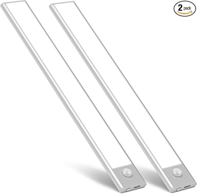 BLS LED Closet Lights, 52LED Motion Sensor Light Indoor, Under Cabinet Lights Rechargeable USB-C ... | Amazon (US)