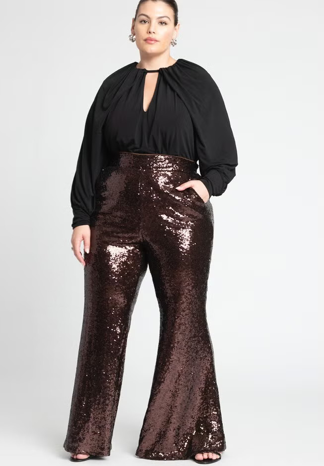 Sequin Flare Pant | Eloquii