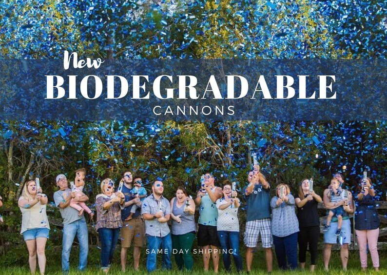 Biodegradable Gender Reveal Confetti Cannon 12", Same Day Shipping, Party Confetti Cannon, Gender... | Etsy (US)