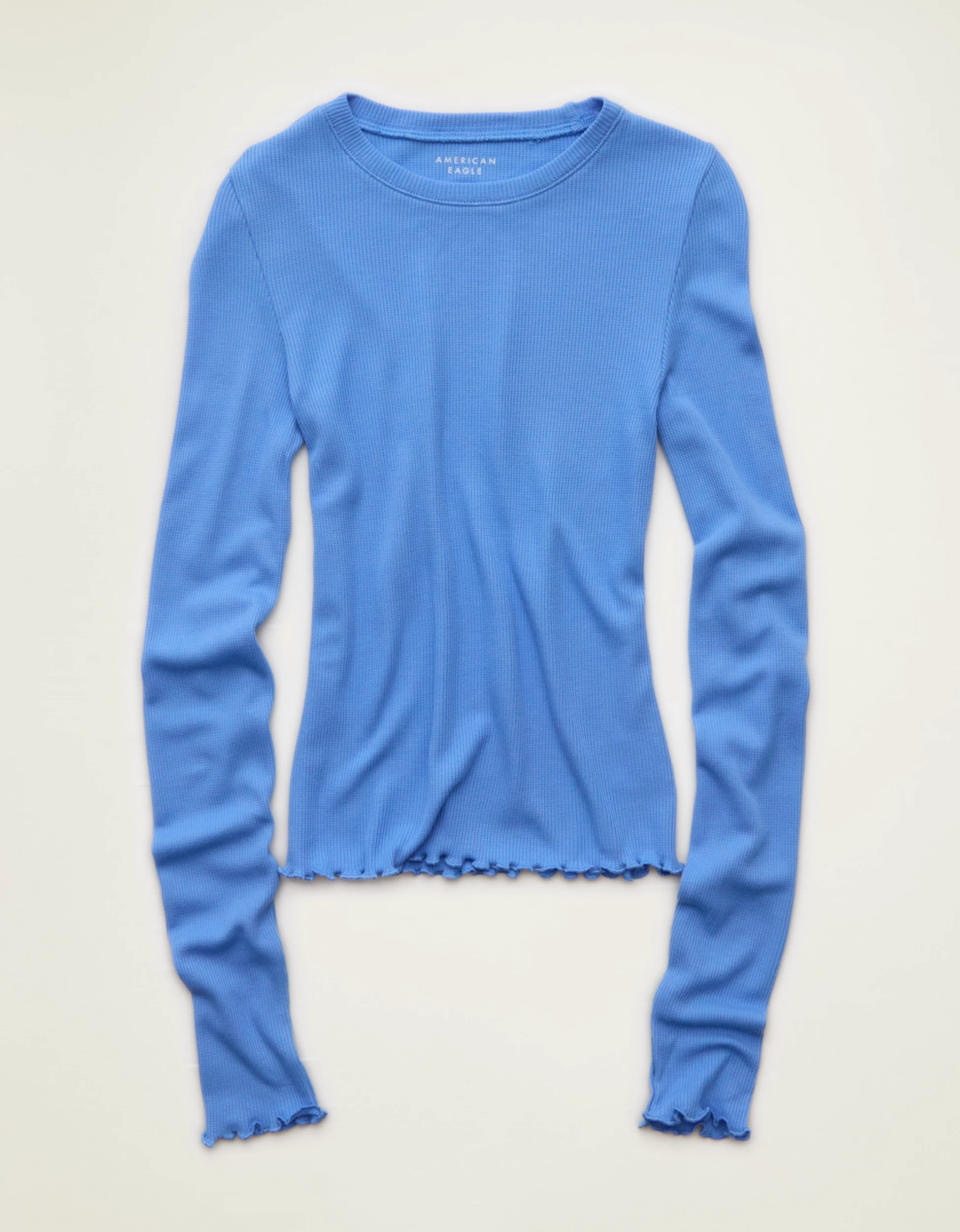 AE Soft & Sexy Waffle Long-Sleeve T-Shirt | American Eagle Outfitters (US & CA)