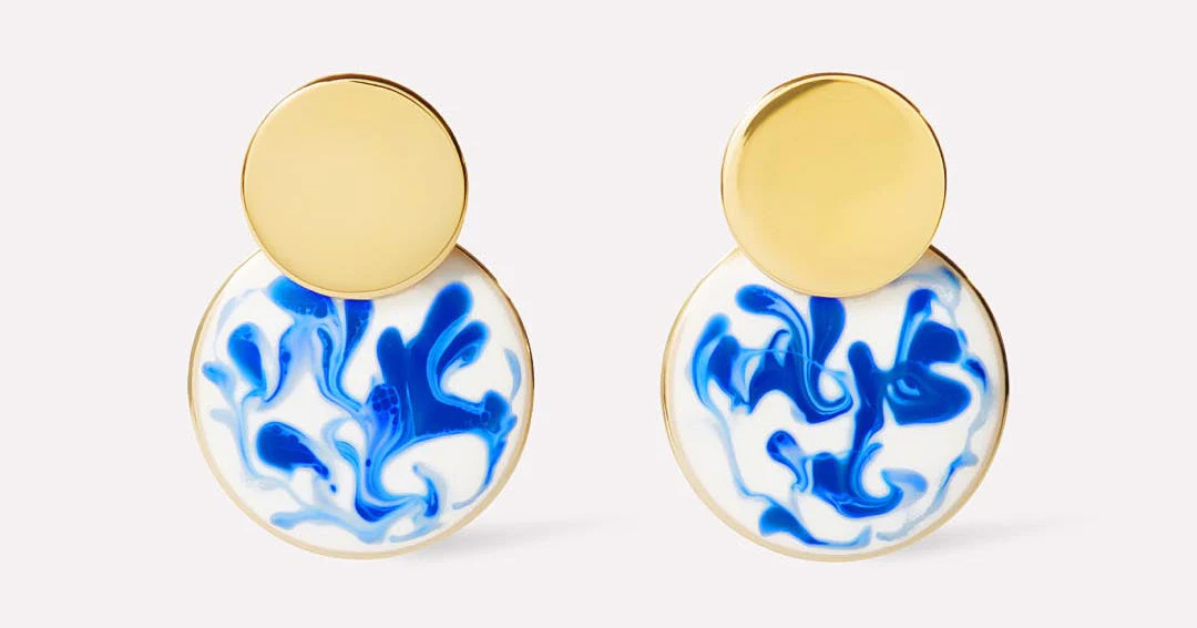 These chic & artistic ball drop earrings have a gorgeous retro design and a polished texture. Add... | Ana Luisa