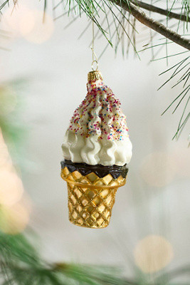 Ice Cream Cone Glass Ornament | Anthropologie (US)