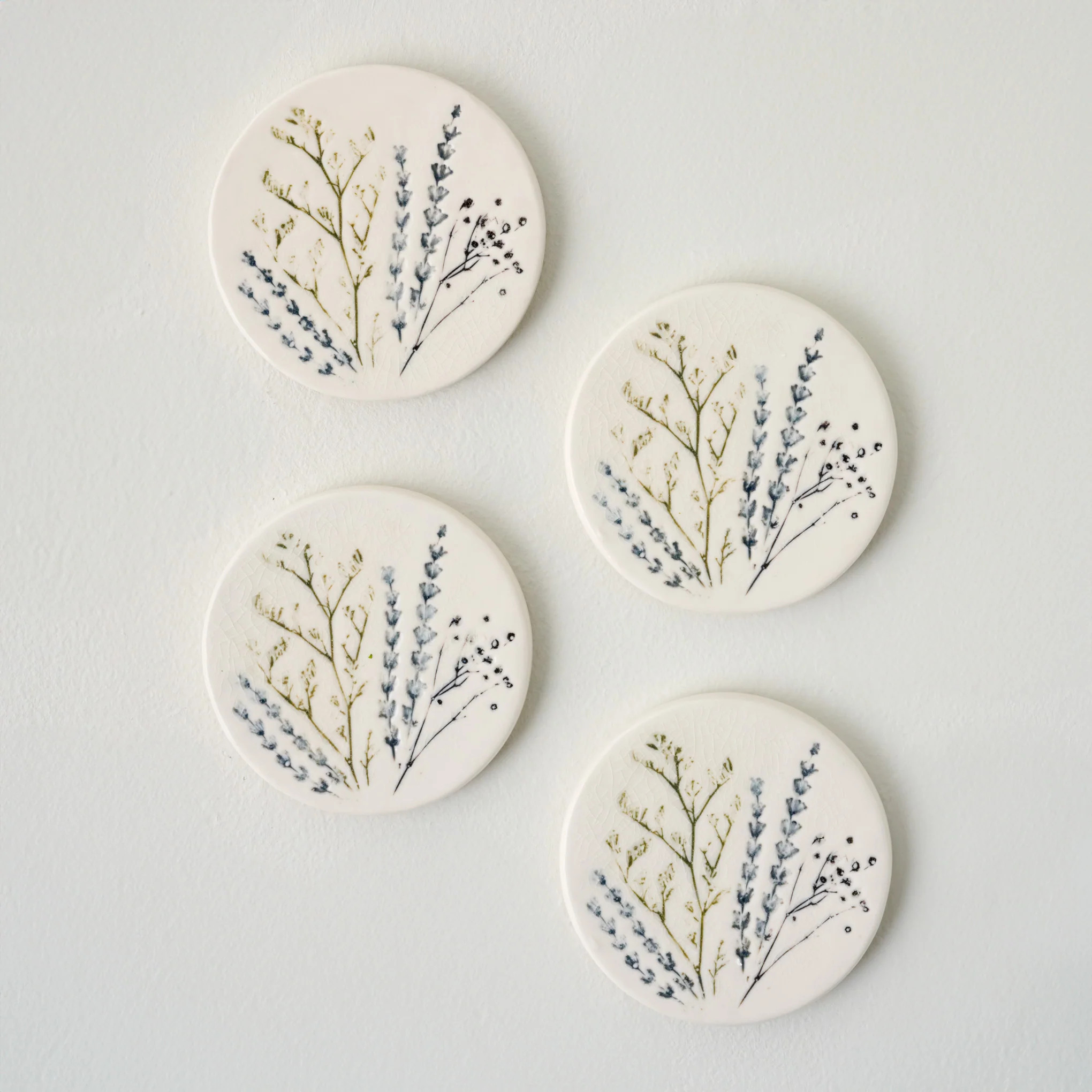 Pressed Floral Coaster Set of Four | Magnolia