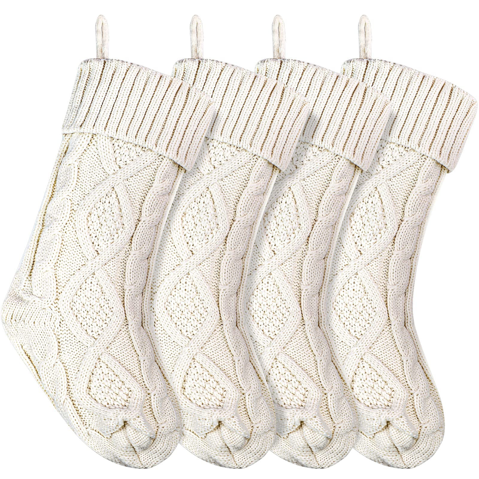 Christmas Stockings Knitted Xmas Stockings 18 Inches Double-Sided Fireplace Hanging Stockings for... | Amazon (US)