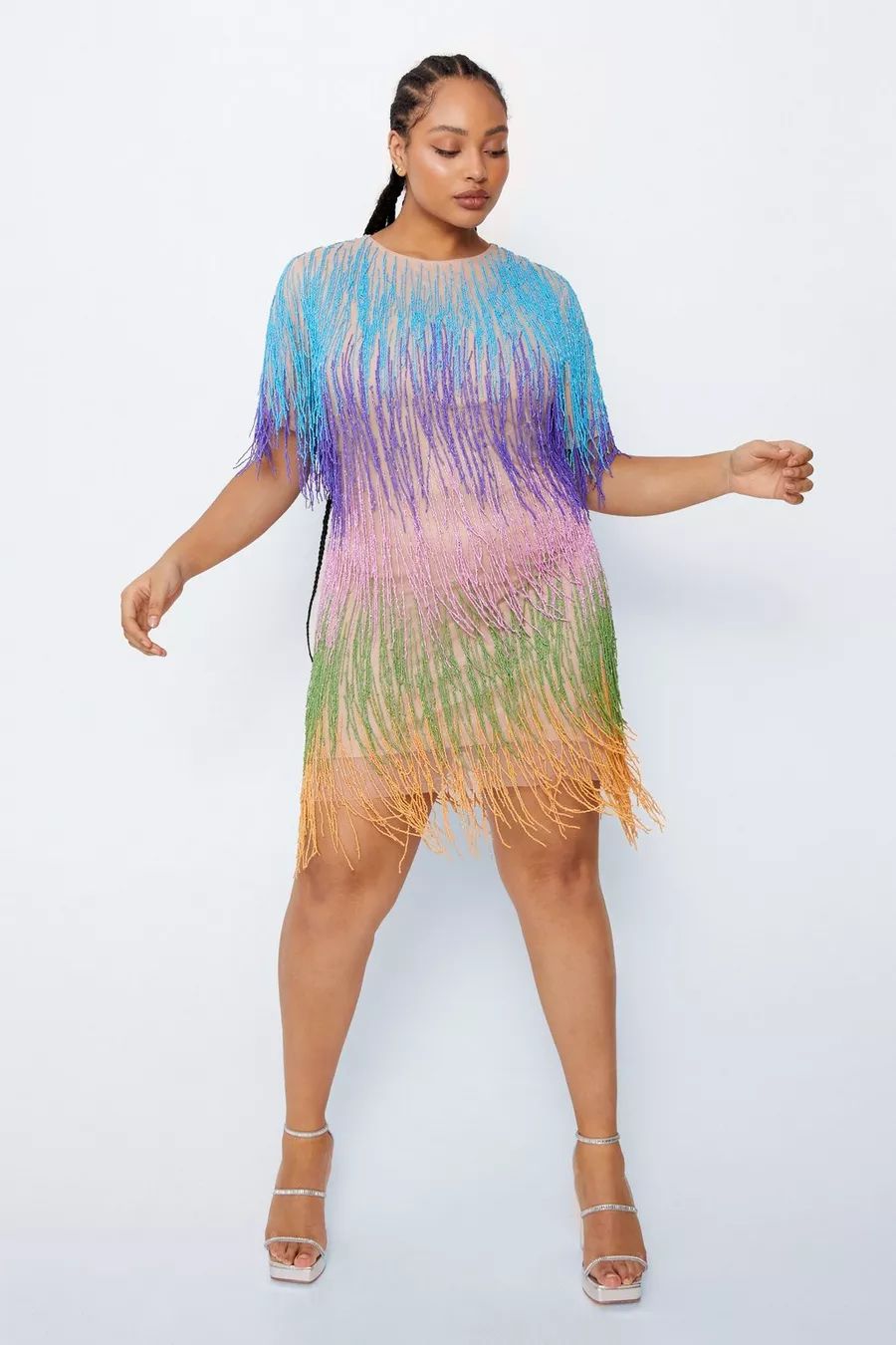 Plus Size Rainbow Tassel Fringe Shift Dress | Nasty Gal US