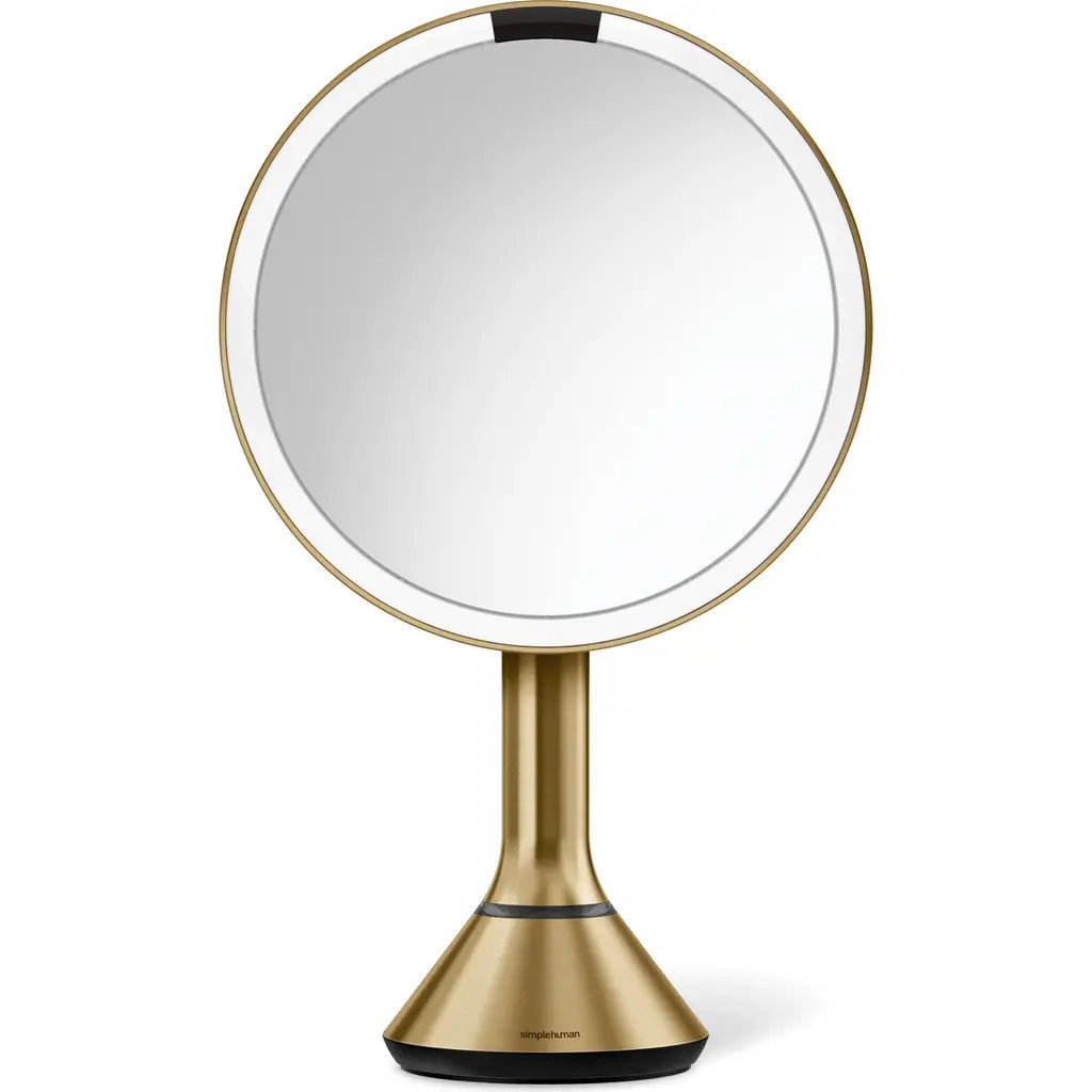 simplehuman 8-Inch Sensor Rechargeable Tabletop Mirror in Brass at Nordstrom | Nordstrom