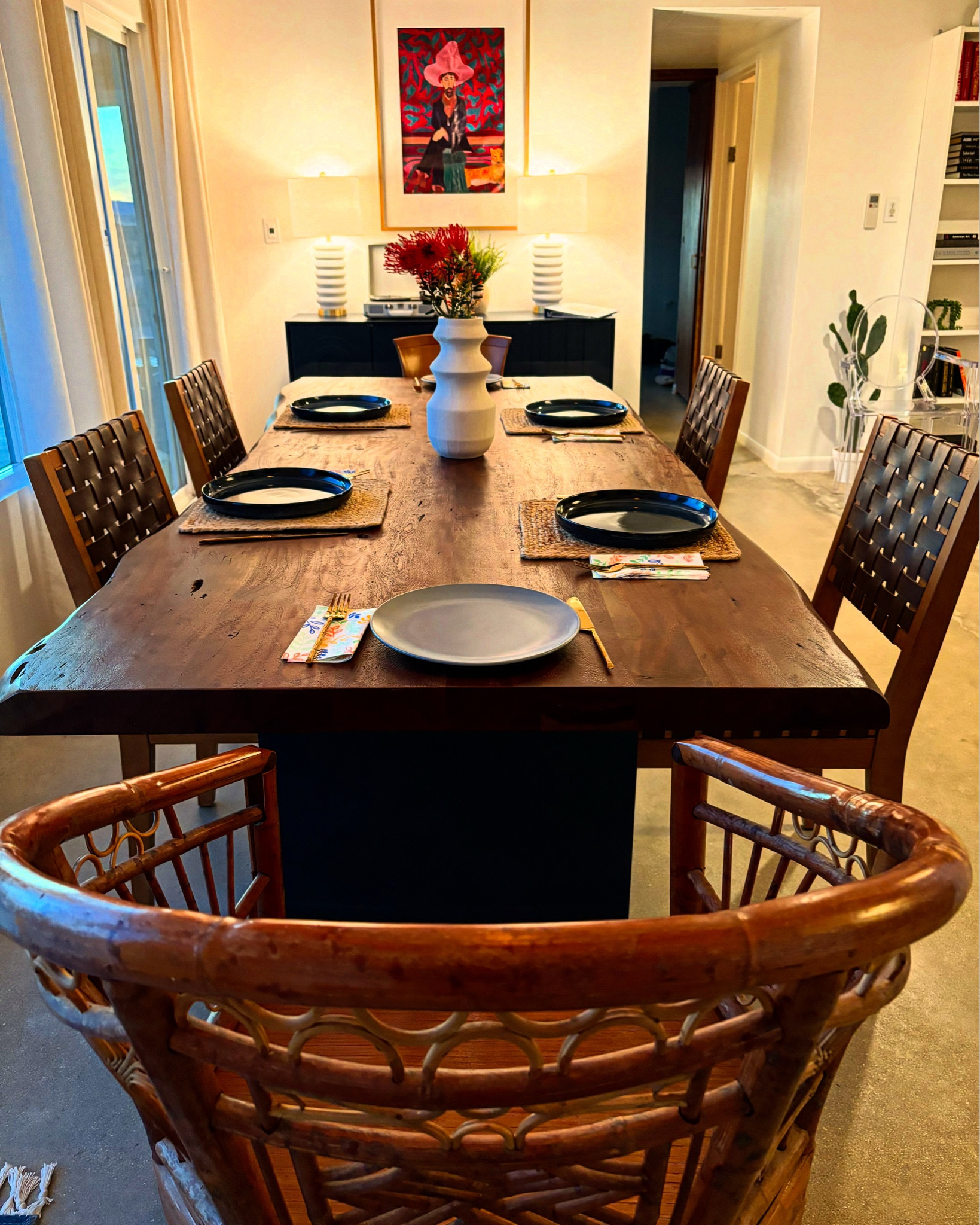 A little table refresh at the ranch.  Added some vintage chairs.  My blue plates are from Walmart!  I need to get a few more because I only have four.  

#LTKHome #LTKHoliday