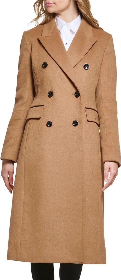 Karl Lagerfeld Paris Wool Blend Double Breasted Coat | Nordstrom | Nordstrom