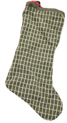 Threshold Studio McGee Windowpane Christmas Stocking Green Farmhouse | eBay US