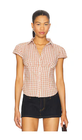 Mon Cheri Blouse in Pink Check | Revolve Clothing (Global)