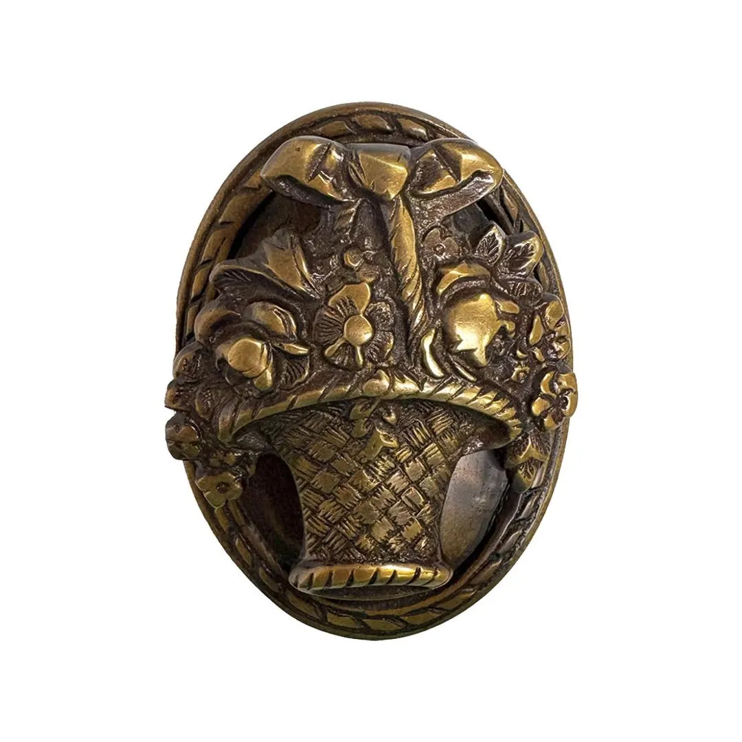 Antiqued Brass Flower Basket Door Knocker, Victorian Decor (4") | Etsy (US)