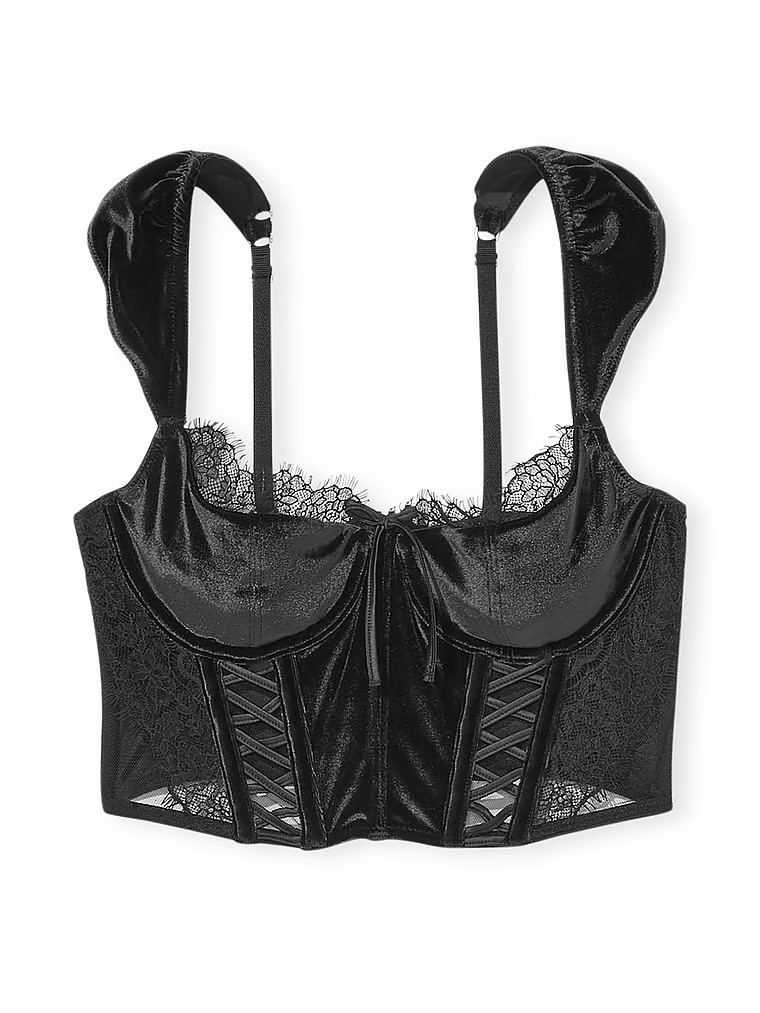 Lace & Velvet Cap-Sleeve Corset Top | Victoria's Secret (US / CA )