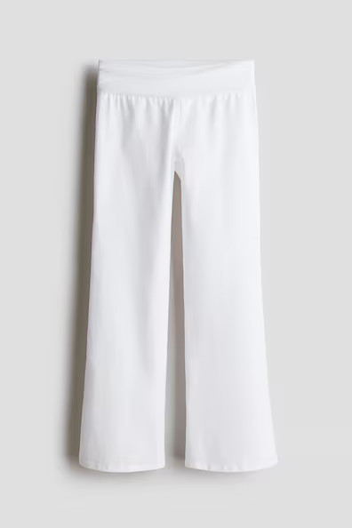 H & M - Linen-Blend Yoga-Style Pants - White | H&M (US + CA)