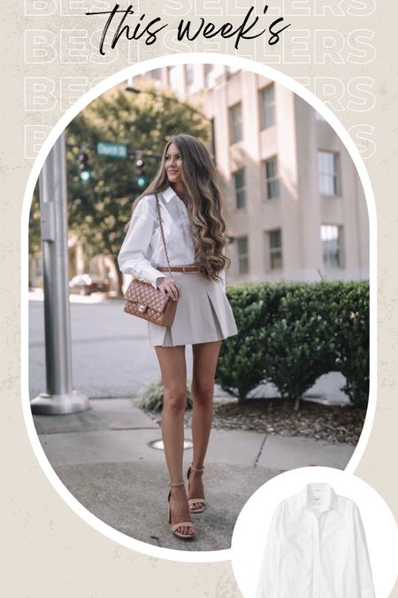 This classic button-up is 20% off with code AFLTK!
White button-up, oversized button-up, belt, pleated skirt, Abercrombie fashion 

#LTKsalealert #LTKfindsunder100 #LTKSale