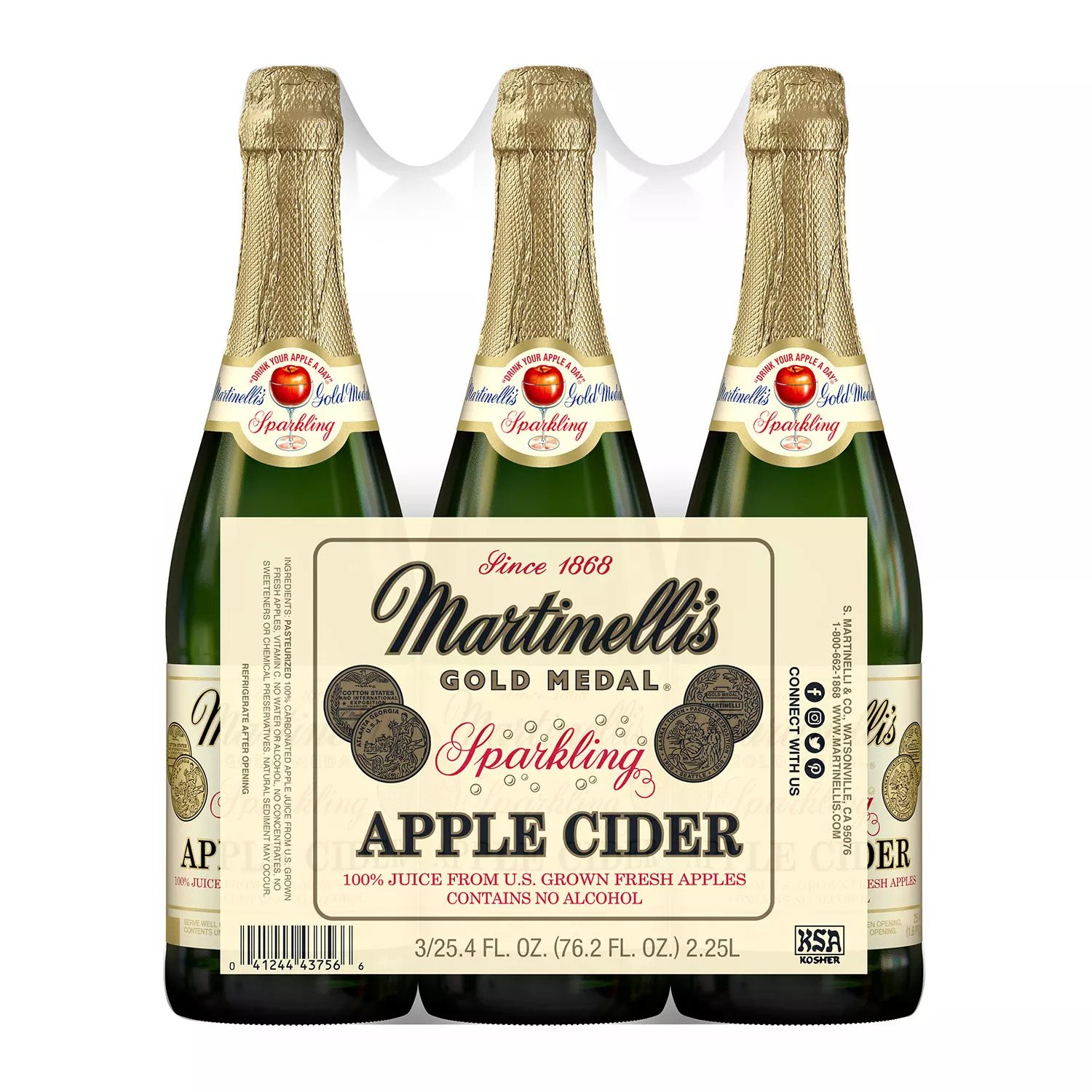 Martinelli's Sparkling Apple Cider 25.4 fl. oz., 3 pk. | Sam's Club