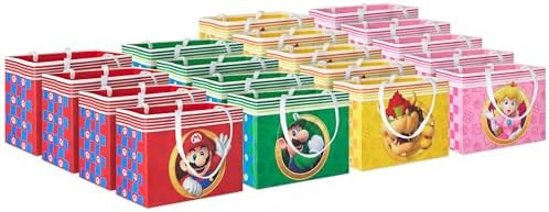 Hallmark Nintendo 4" Mini Gift Bags (Mario, Luigi, Princess, Bowser) Tiny Bags for Party Favors, ... | Amazon (US)