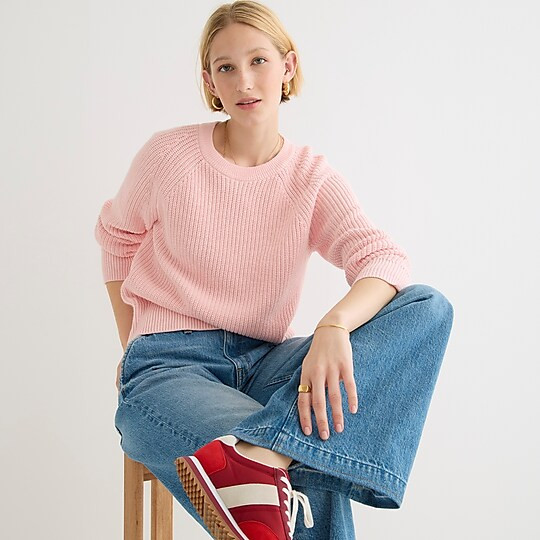 Cotton fisherman sweater | J. Crew US