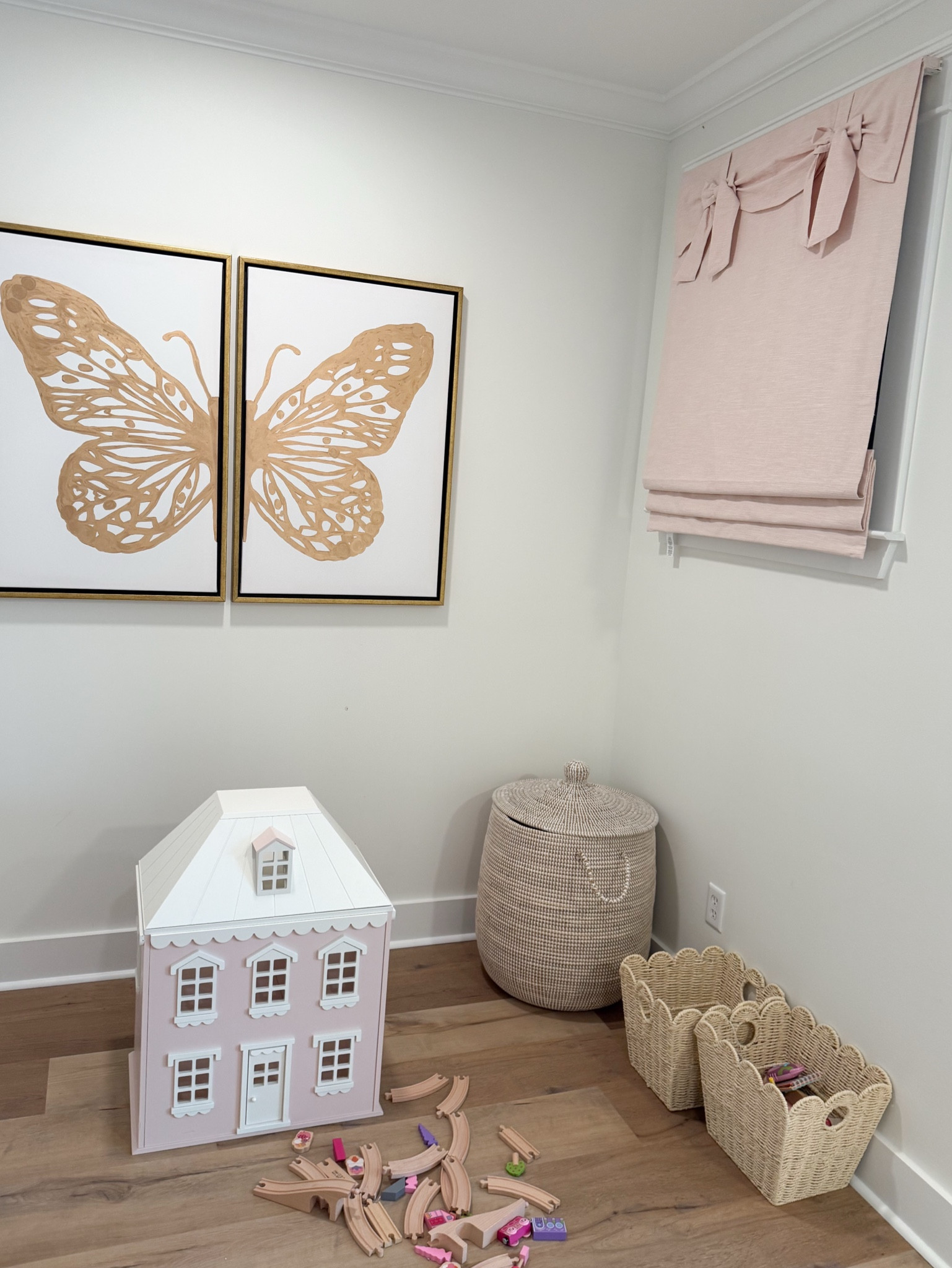 girls room, nursery, girls toys, baskets, Serena and Lilly, scallops, bow curtains 

#LTKHome #LTKKids #LTKFindsUnder100