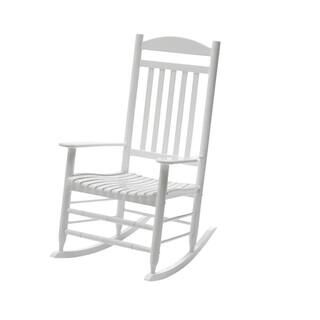 Hampton Bay White Wood Outdoor Rocking Chair A211030301 - The Home Depot | The Home Depot