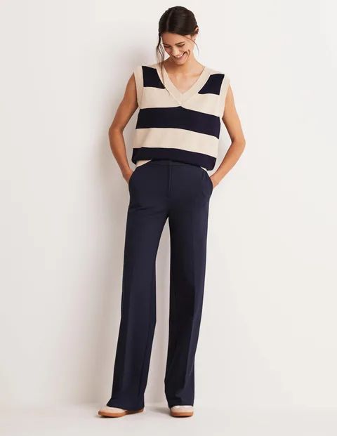 Hampshire Ponte Wideleg Pants | Boden (US)