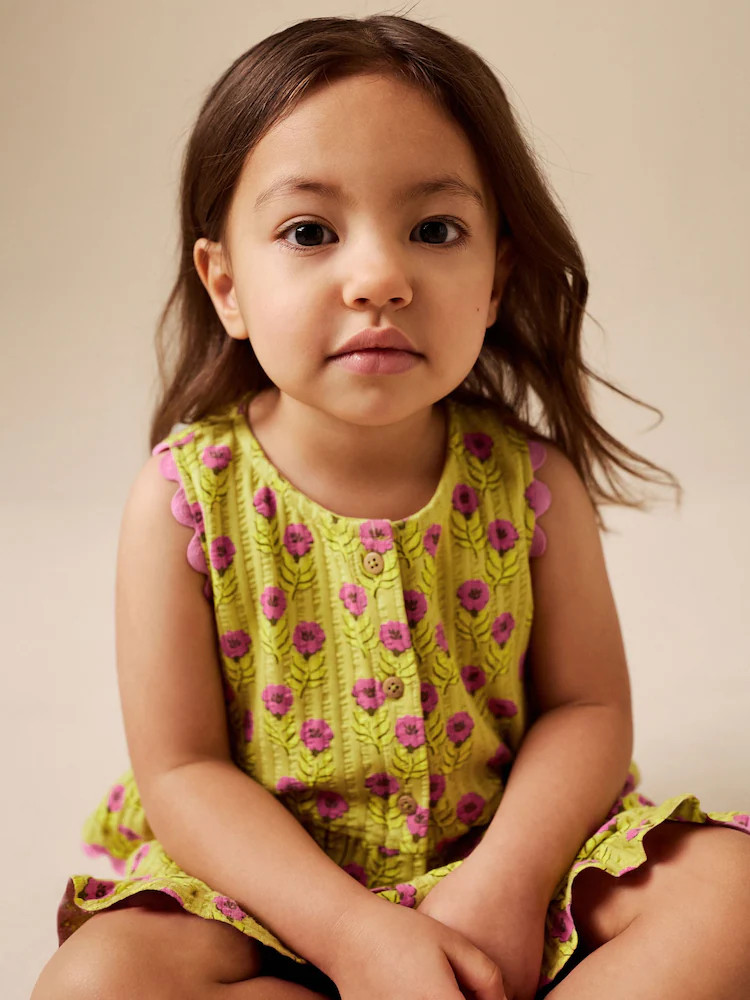 Green/Pink Flower Peplum Vest and Shorts Set (3mths-7yrs) | Next US