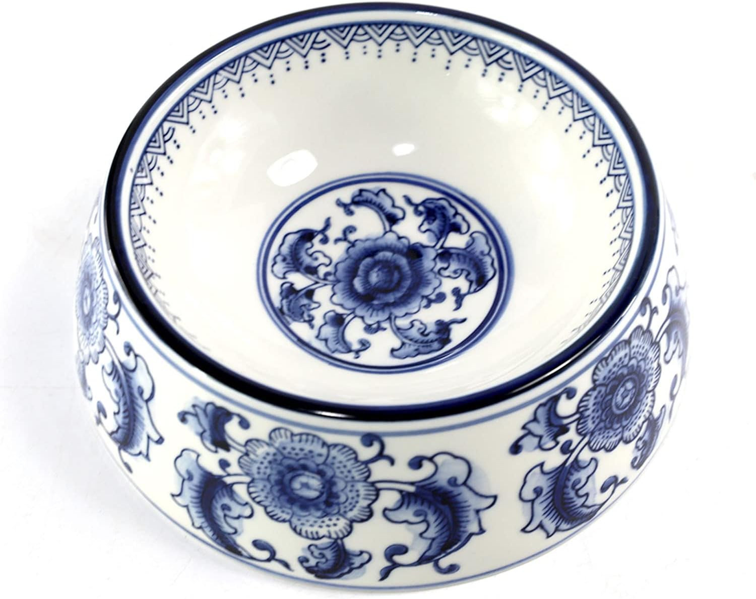 Blue and white Porcelaine Dog Bowls Ceramic Dog Cat Food and Water Bowls (5.8x7.2x2.4inch) | Amazon (US)