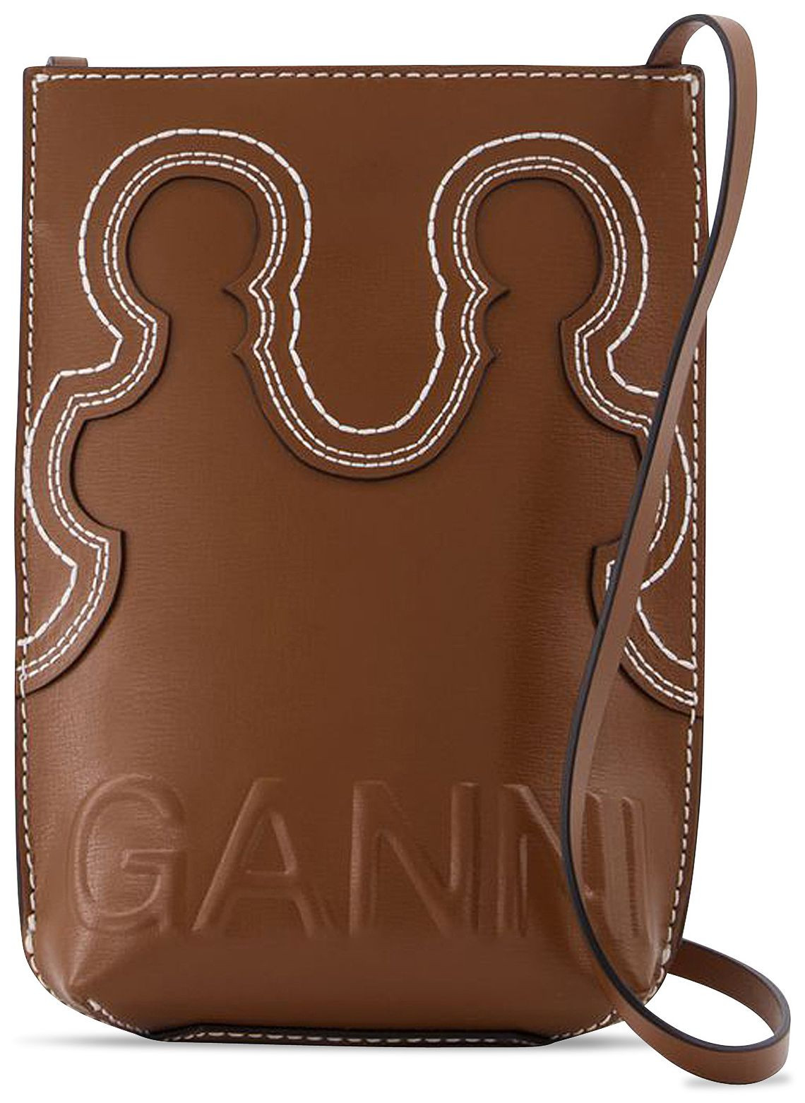 GANNI Banner Western Tote Bag 'Brown' | GOAT