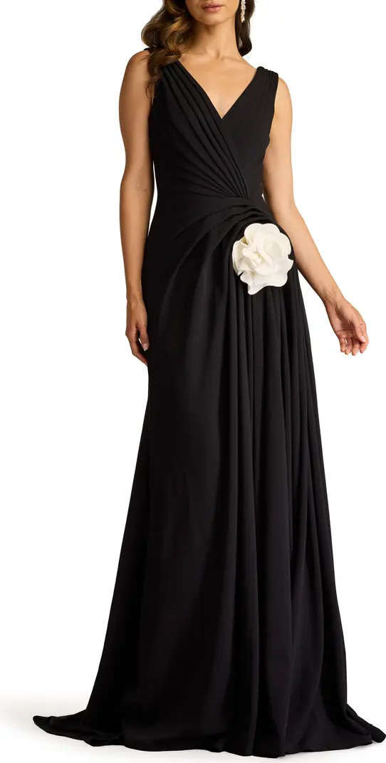 Rosette Detail Sleeveless A-Line Gown | Nordstrom