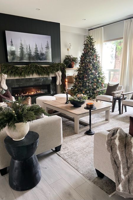 Living room.. soaking in the Christmas views. The season goes by too fast. 
Holiday home, natural Christmas 

#LTKhome #LTKSeasonal