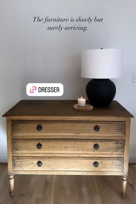 Refurnishing an entire house isn’t for the weak - this chest of drawers (dresser) and lamp just arrived. We’re getting there.

#LTKhome #LTKfamily