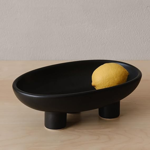 WENSHUO Three-Legs Ceramic Fruit Bowl for Kitchen Counter, Decorative Bowl for Table Décor, 10-i... | Amazon (US)