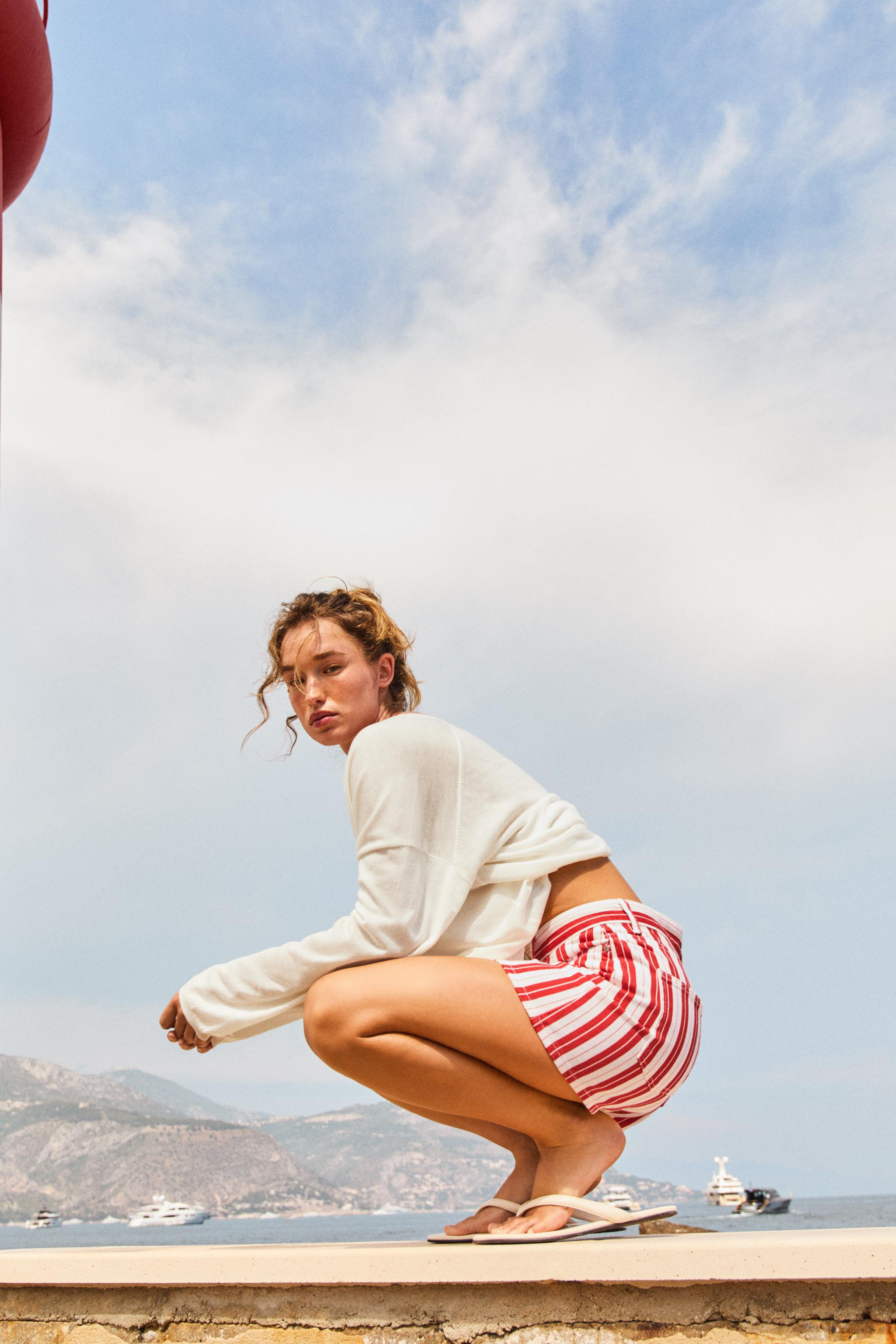 STRIPED MOM FIT SHORTS | Zara UK