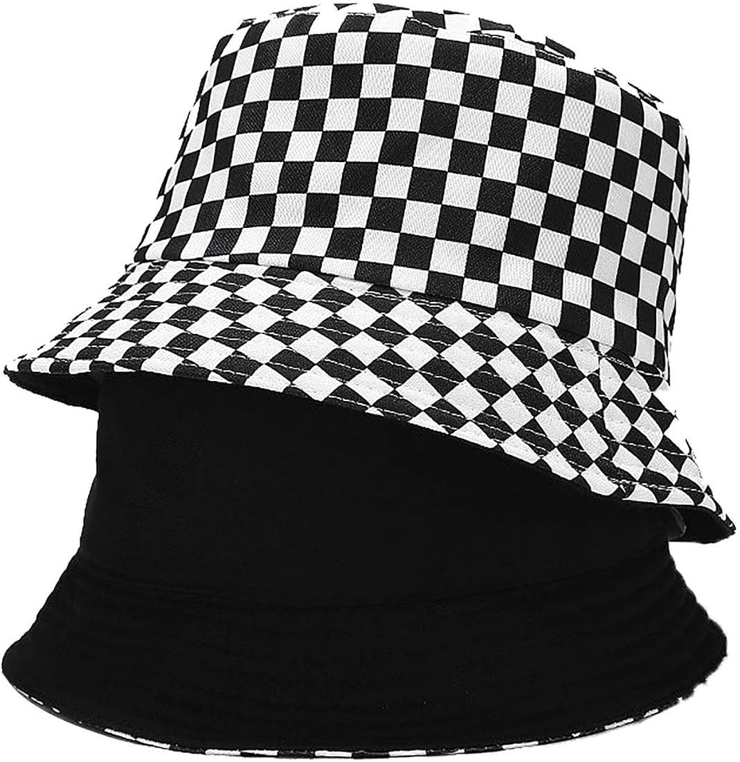 Unisex Zebra Cow Print Reversible Double-Side-Wear Hat Summer Travel Bucket Beach Sun Hat | Amazon (US)