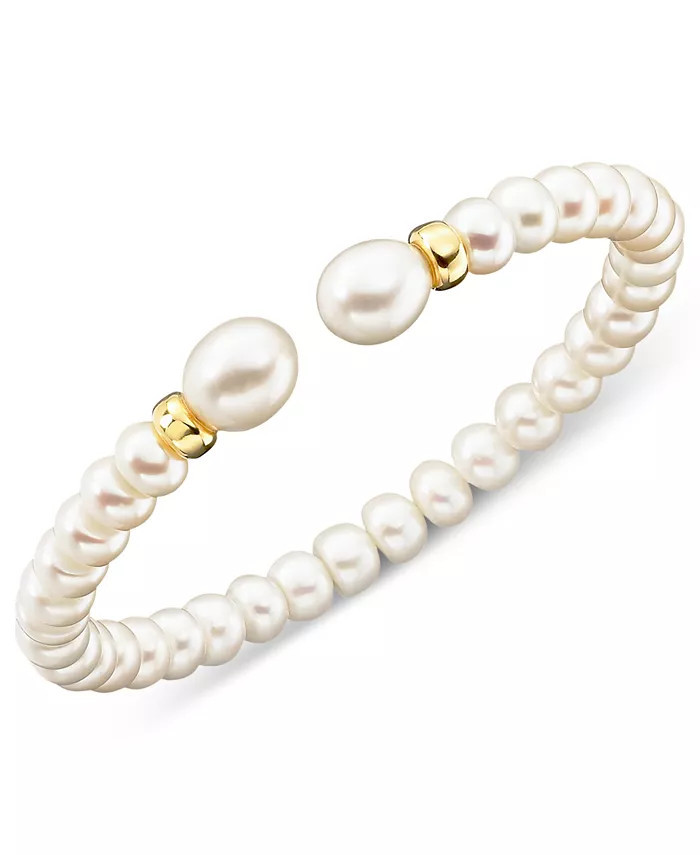 Cultured Freshwater Pearl (7mm) Rondelle Bracelet in 14k Gold | Macys (US)
