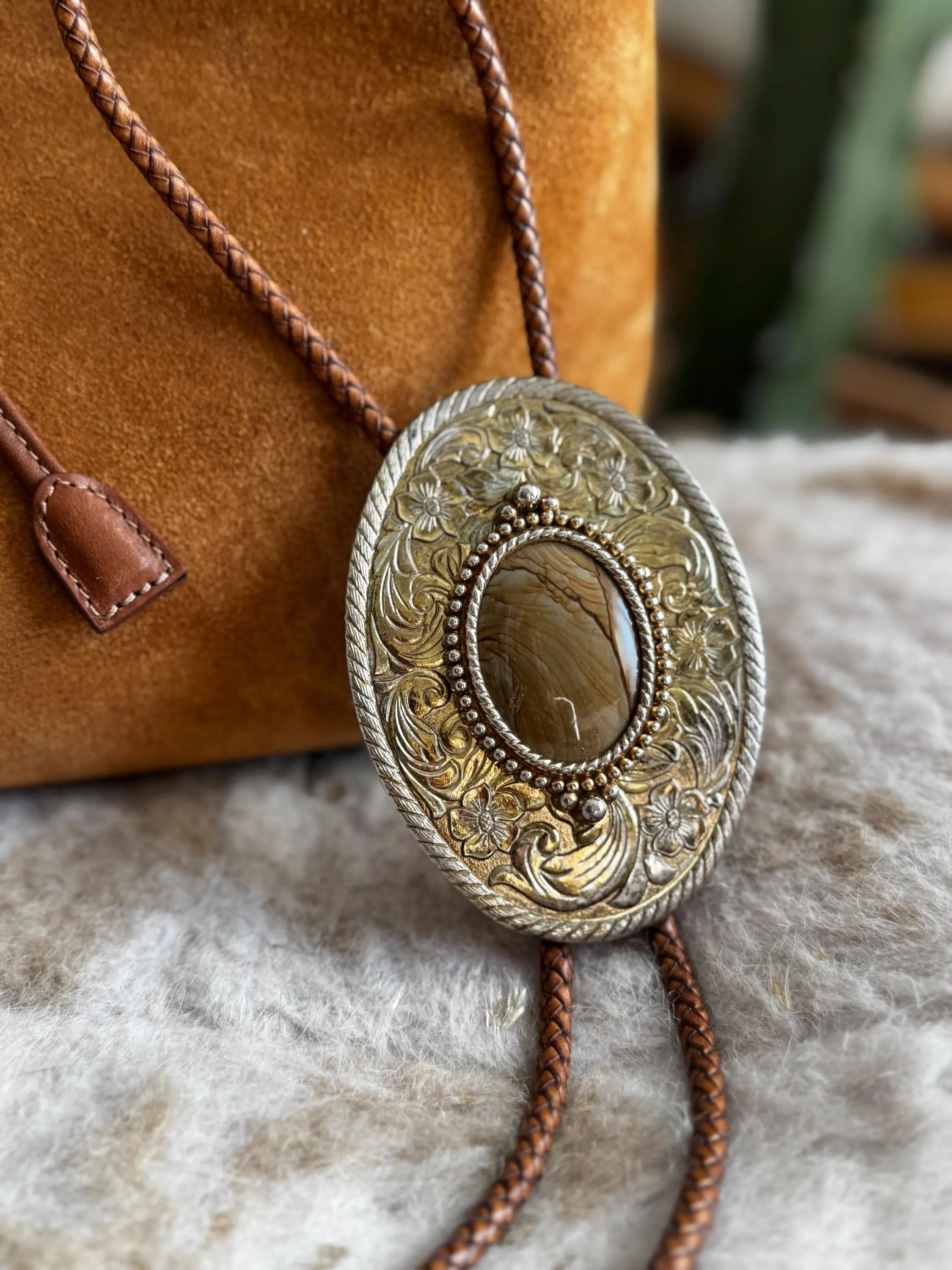 Vintage Western Gold Engraved Scroll Brown Marbled Agate Stone Belt Buckle Bolo Tie | Handmade Jewelry, Southwestern Accessory | Etsy (Global)