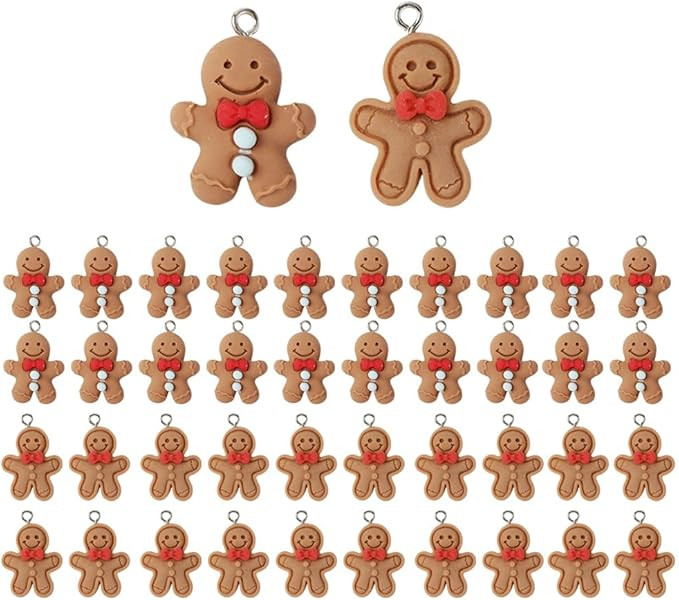 40Pcs Gingerbread Man Snowman Christmas Ornaments Gingerbread Figurines Xmas Tree Decorations Car... | Amazon (US)