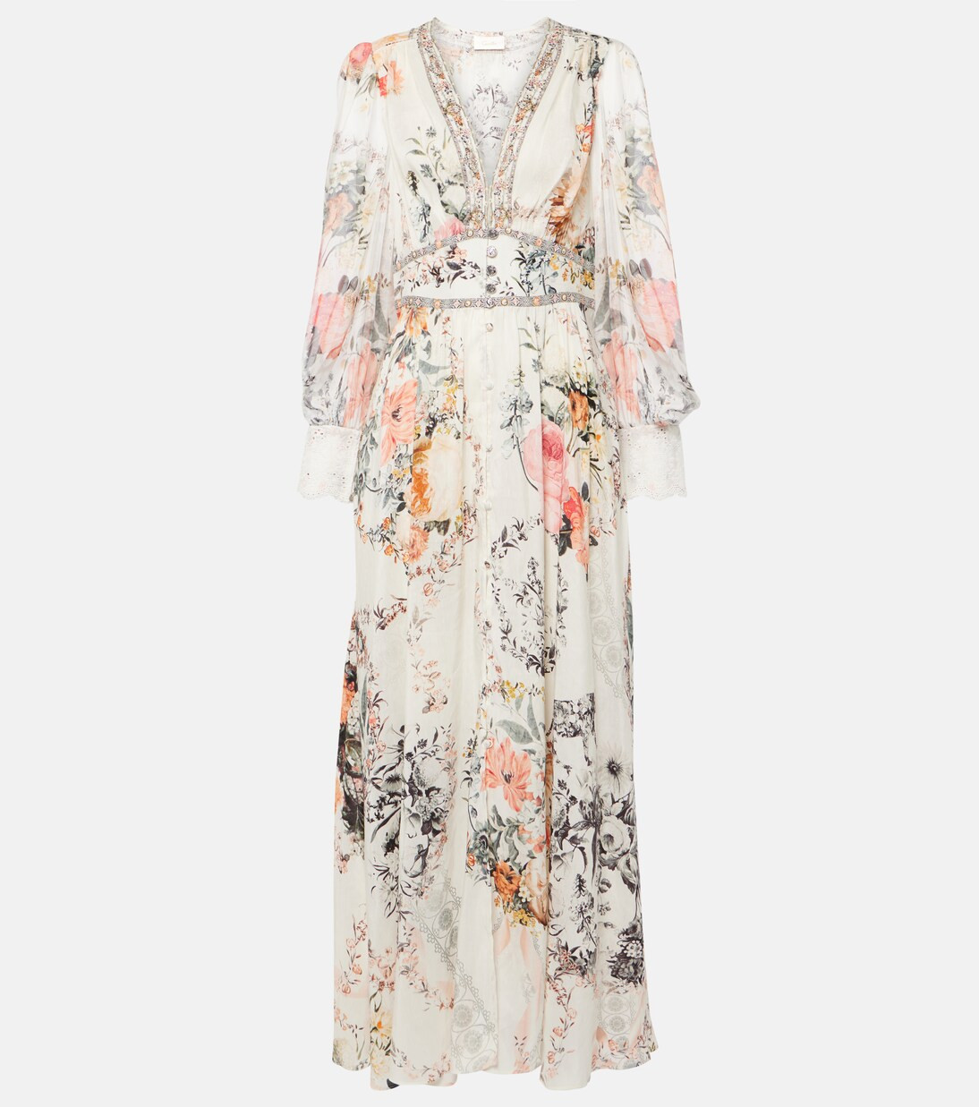 Floral linen and silk maxi dress | Mytheresa (UK)