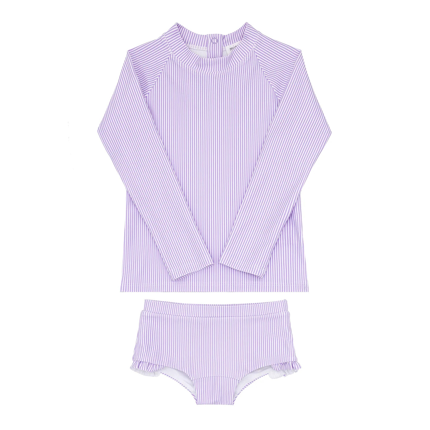 girls lavender stripe rashguard set | minnow